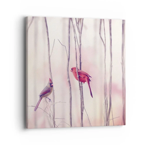 Obraz na płótnie - Opowieść różowego lasu - 40x40 cm
