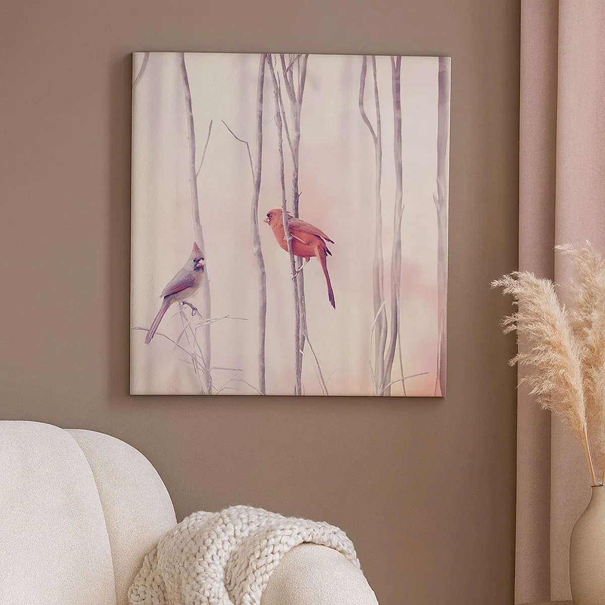 Obraz na płótnie - Opowieść różowego lasu - 30x30 cm