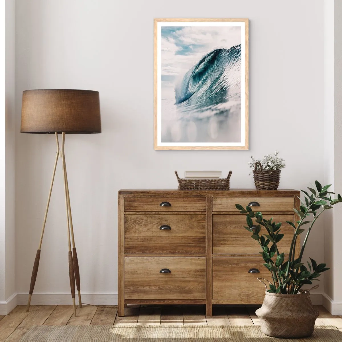Plakat w ramie jasny dąb - Wodny szczyt - 70x100 cm