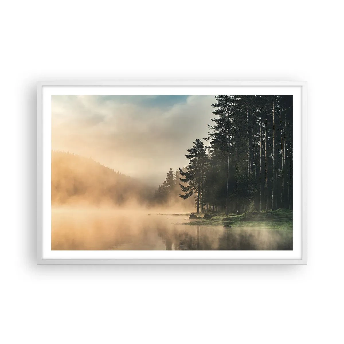 Plakat w białej ramie - Narodziny dnia - 91x61 cm