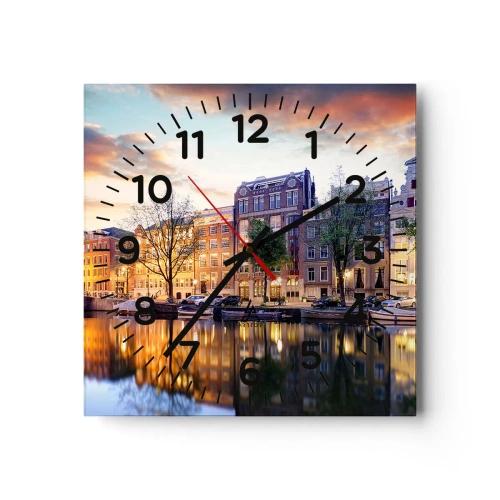 Zegar ścienny - Powściągliwe i spokojne holenderskie piękno - 40x40 cm