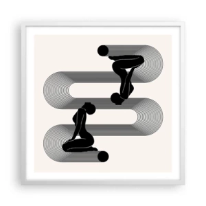 Plakat w białej ramie - Zmysłowa symetria - 60x60 cm