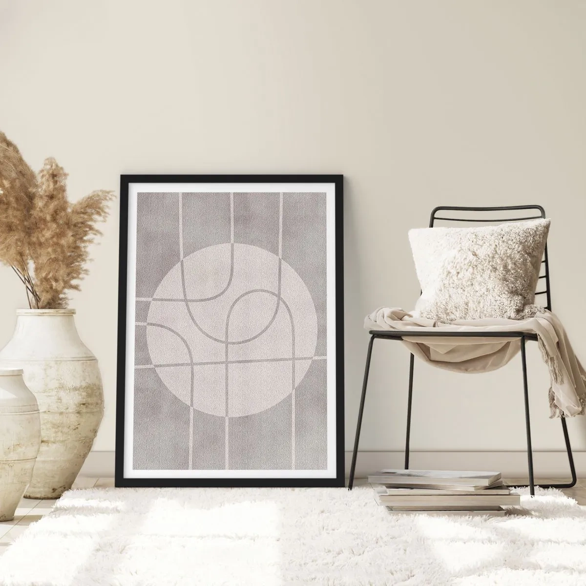 Plakat w czarnej ramie - Koliście i na wprost - 40x50 cm