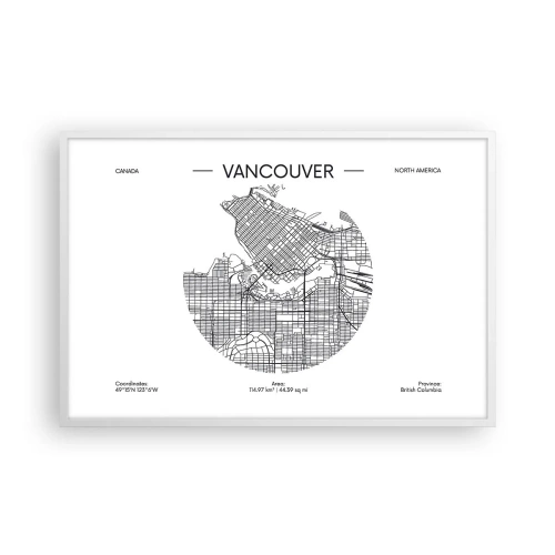 Plakat w białej ramie - Anatomia Vancouver - 91x61 cm