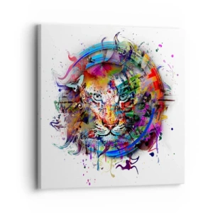 Obraz na płótnie - Czai się za tęczową zasłoną - 30x30 cm