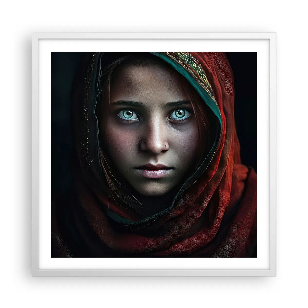 Plakat w białej ramie - Wschodnia księżniczka - 60x60 cm