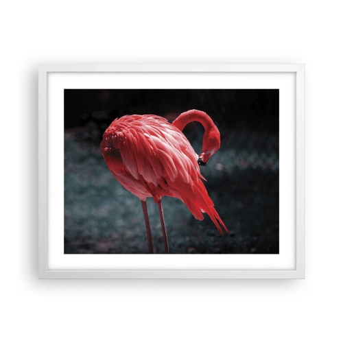 Plakat w białej ramie - Karmazynowy poemat natury - 50x40 cm