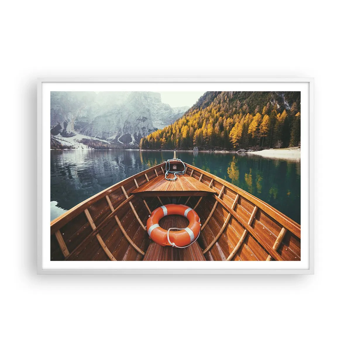 Plakat w białej ramie - Górska wycieczka - 100x70 cm
