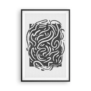 Plakat w czarnej ramie - Abstrakcja: taniec radości - 61x91 cm