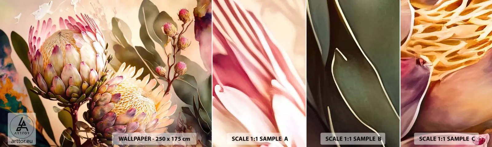 Fototapeta Próbka Standard Eco - Czule objęte - Kwiaty, Rośliny, Botanika - 100x30 cm