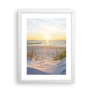 Plakat w białej ramie - Morza szum, ptaków śpiew, dzika plaża pośród traw… - 30x40 cm