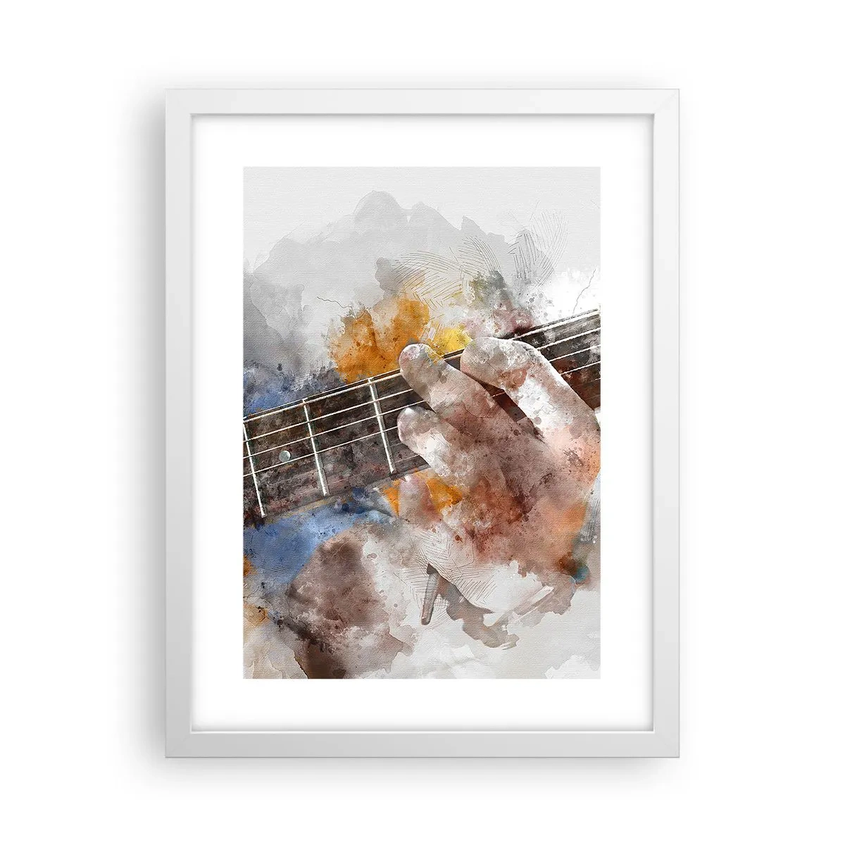 Plakat w białej ramie - Poezja między strunami - 30x40 cm