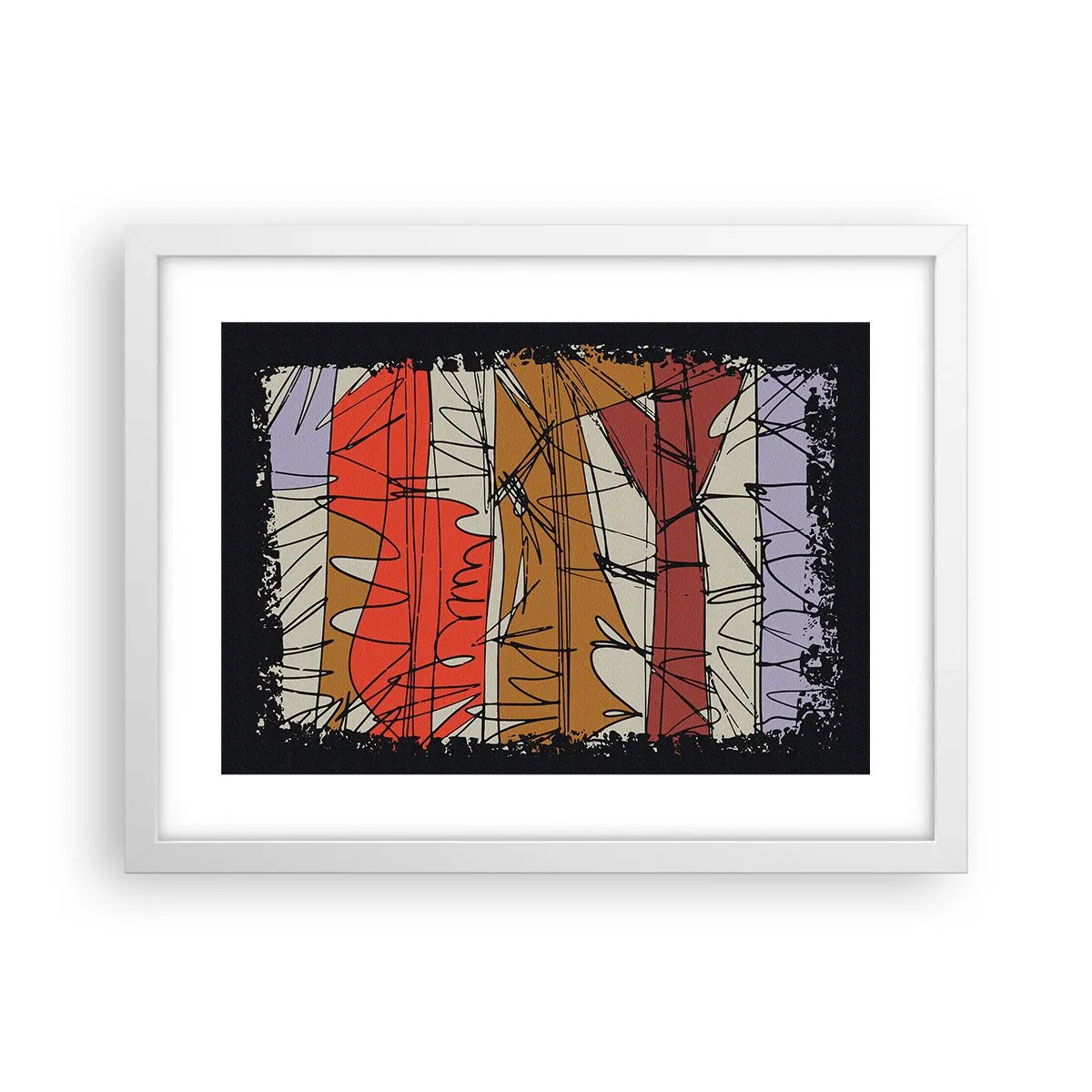 Plakat w białej ramie - Kompozycja spontaniczna - 40x30 cm