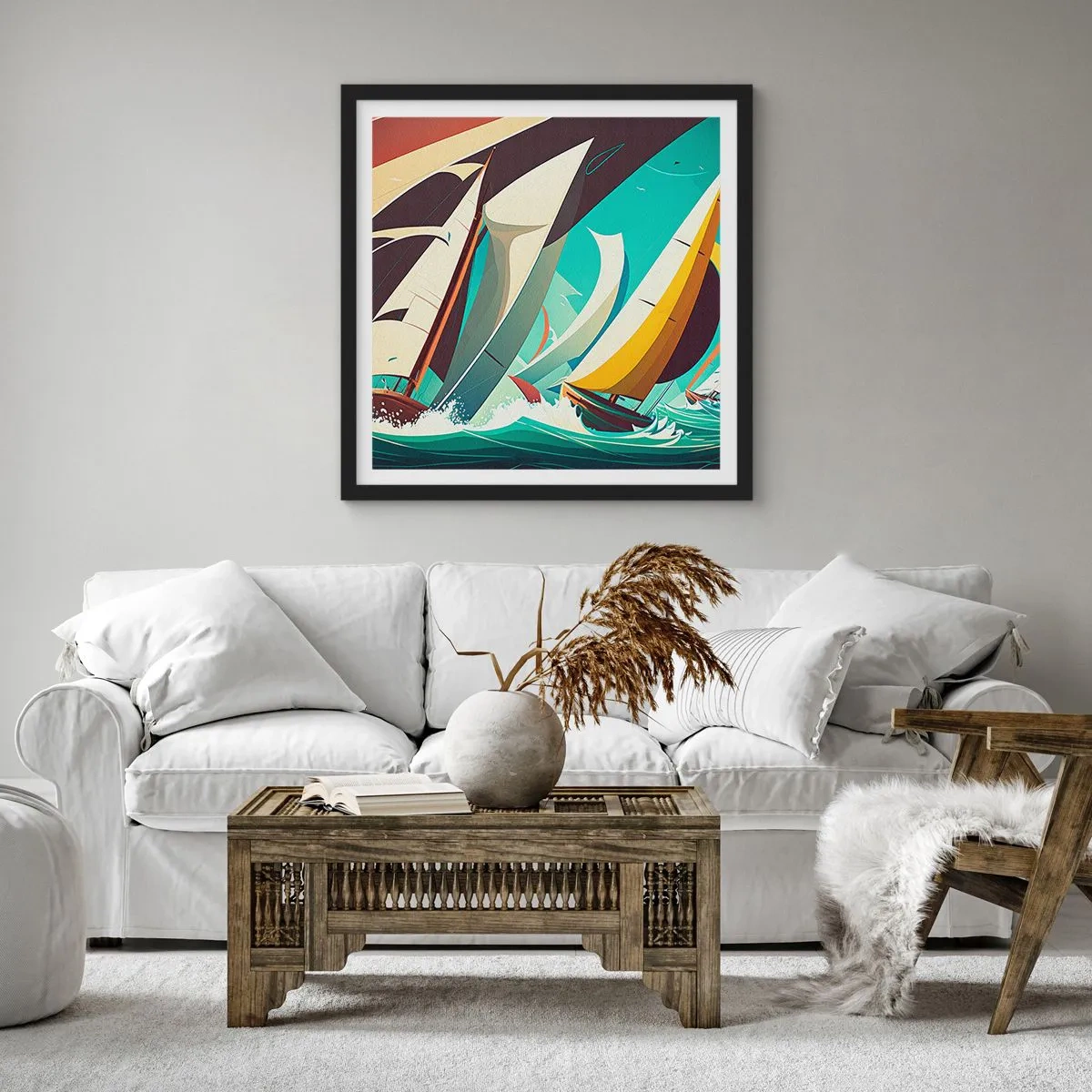 Plakat w czarnej ramie - Z żywiołami za pan brat - 60x60 cm