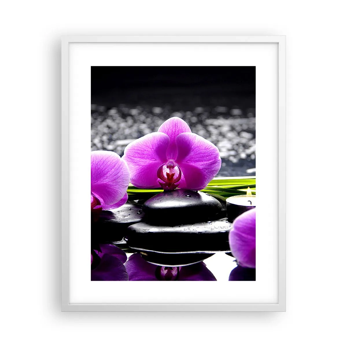 Plakat w białej ramie - Utonąć w ciszy i spokoju - 40x50 cm