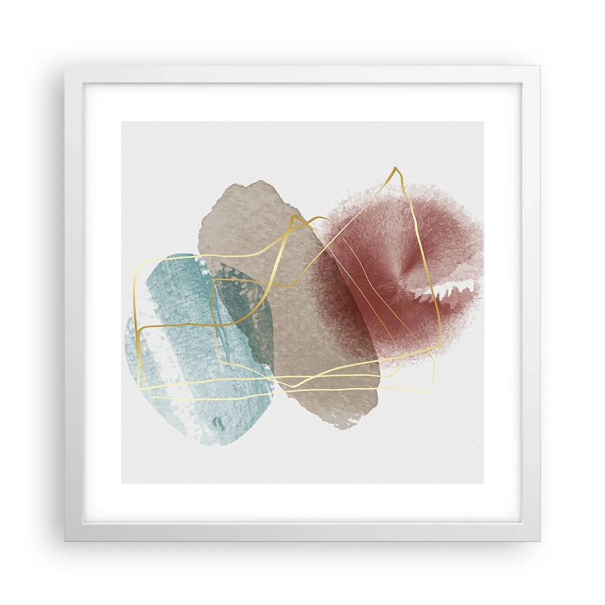 Plakat w białej ramie - Korale przestrzeni - 40x40 cm