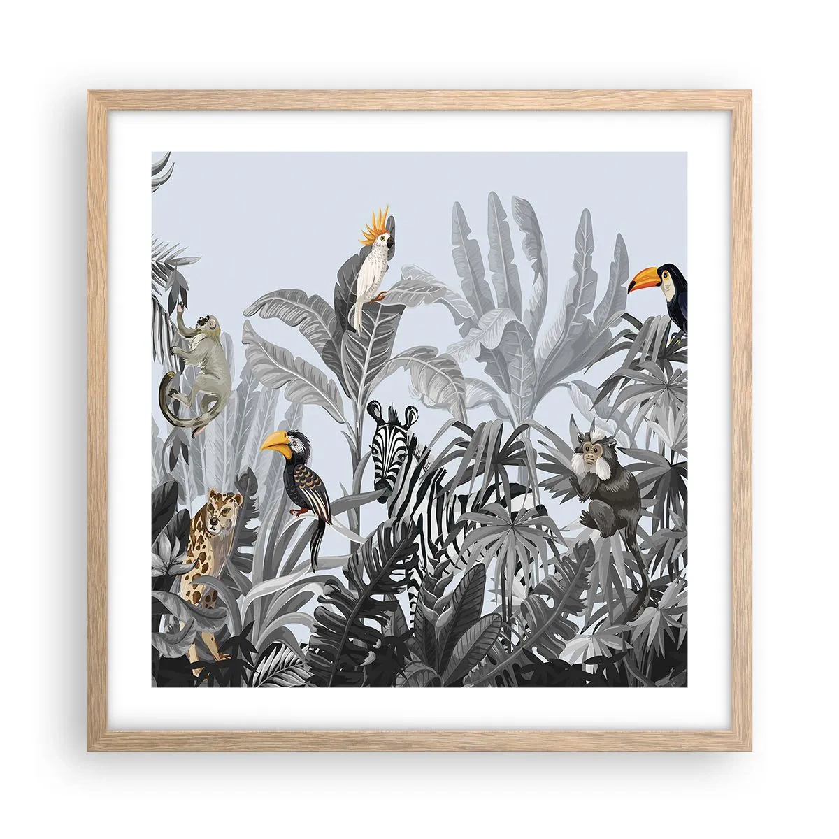 Plakat w ramie jasny dąb - Afrykańska bajka - 50x50 cm