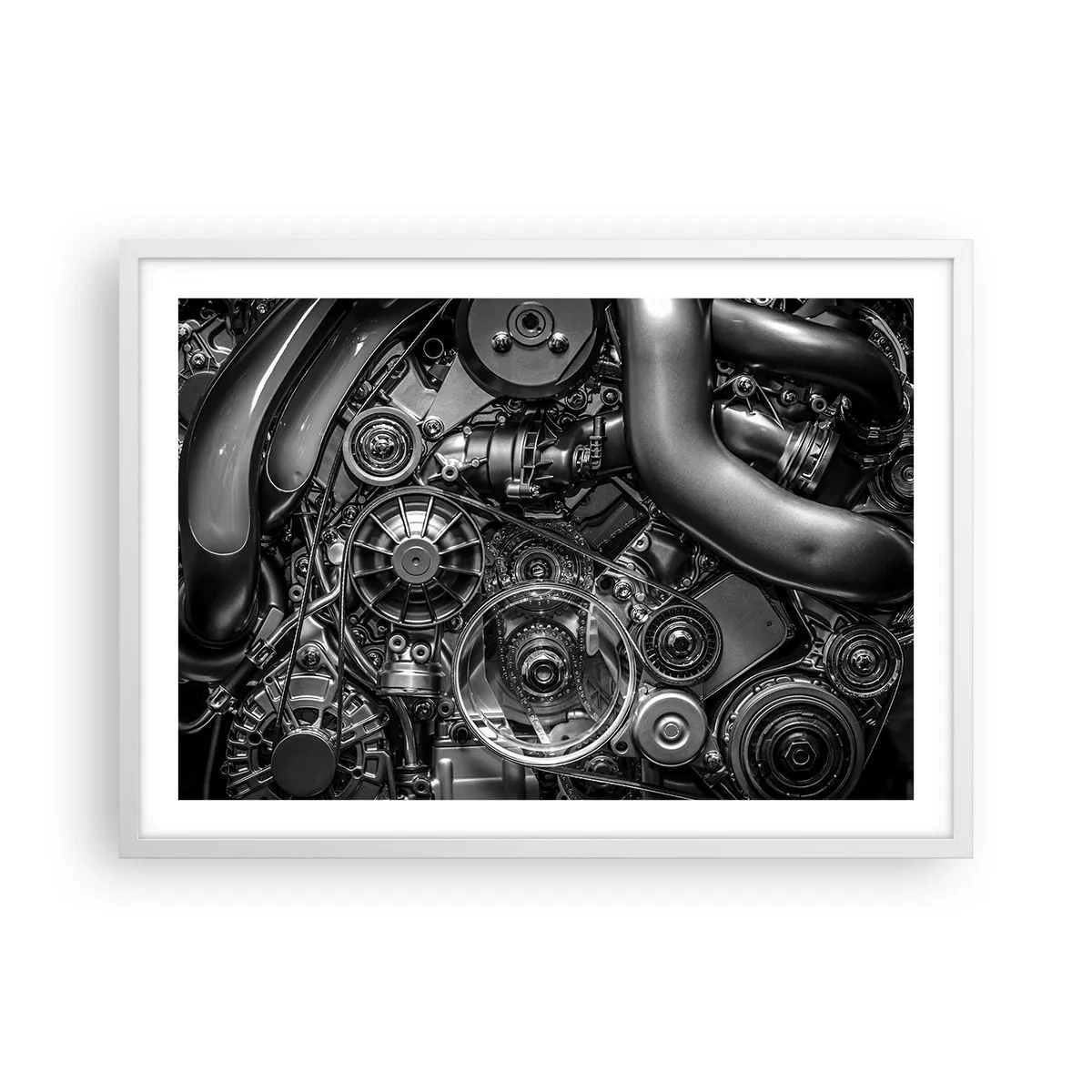 Plakat w białej ramie - Poezja mechaniki - 70x50 cm