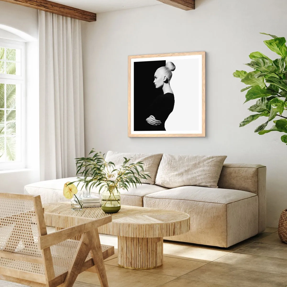 Plakat w ramie jasny dąb - Po prostu kobieta - 60x60 cm