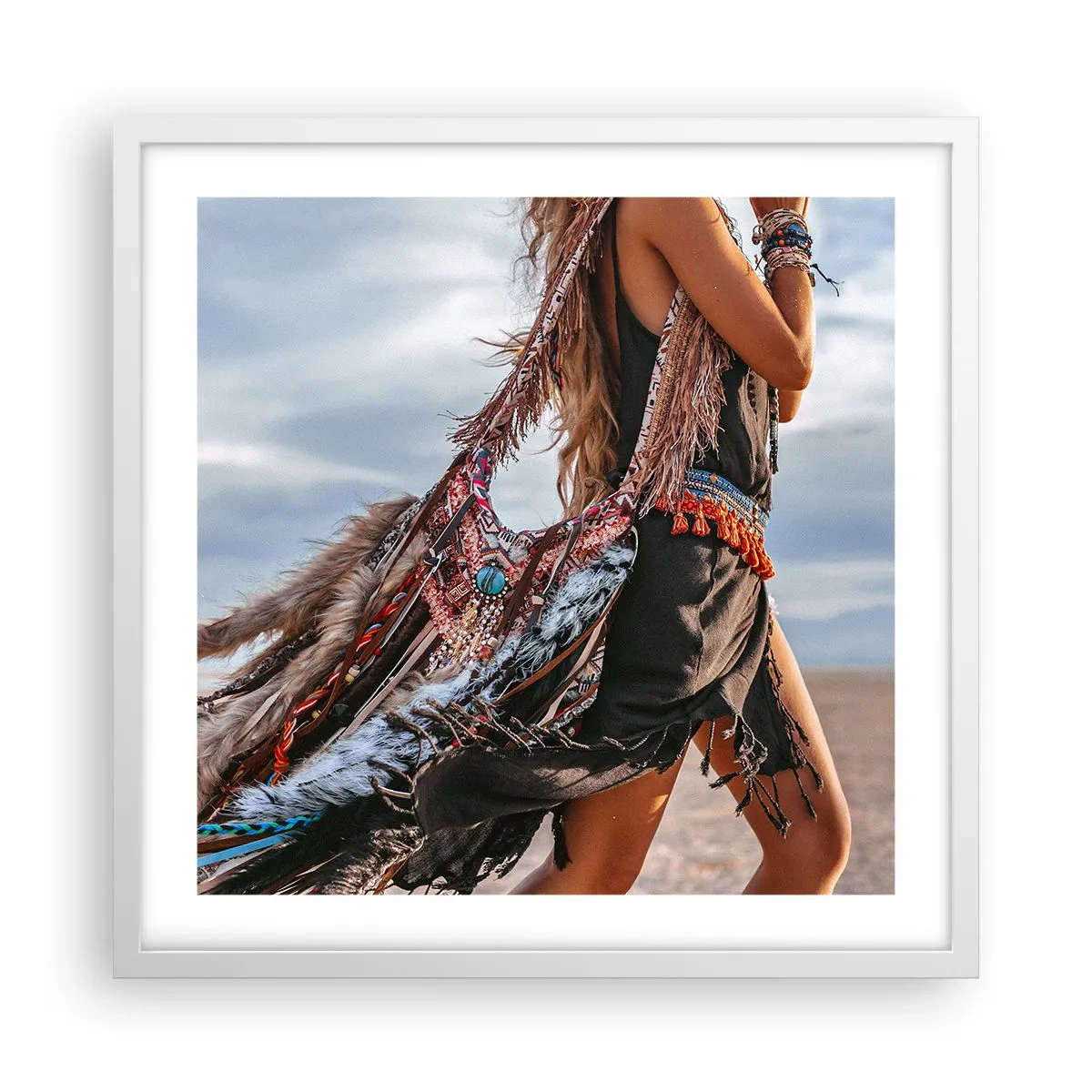 Plakat w białej ramie - Dziewczyna szamana - 50x50 cm