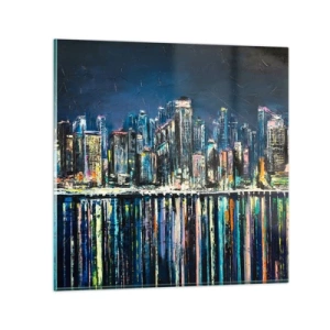 Obraz na szkle - Kaskada swiateł - 60x60 cm