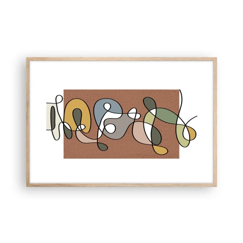 Plakat w ramie jasny dąb - Abstrakcja warta uśmiechu - 91x61 cm