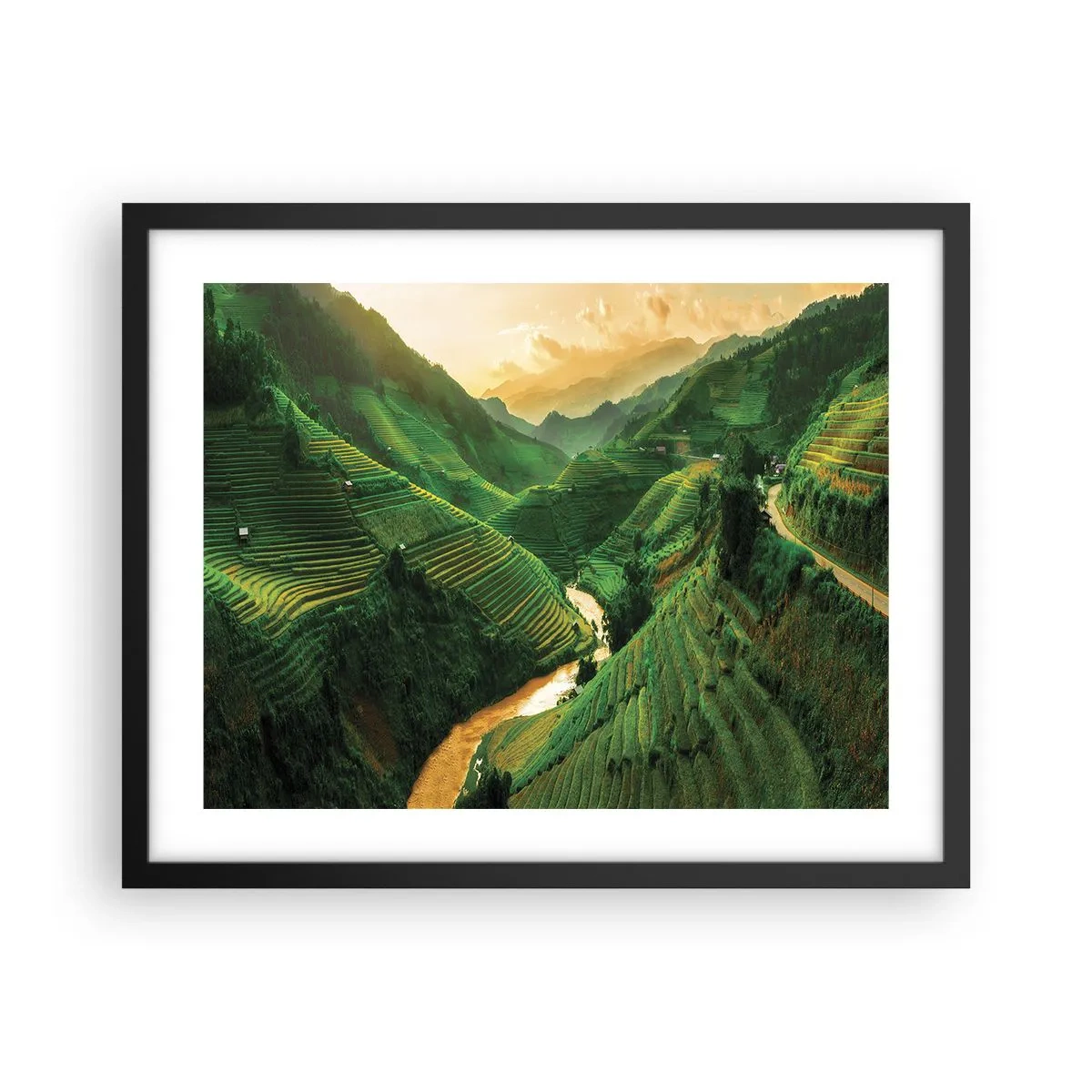 Plakat w czarnej ramie - Wietnamska dolina - 50x40 cm