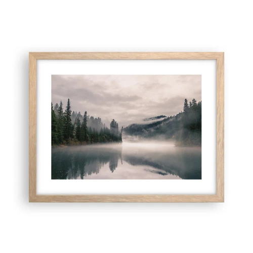 Plakat w ramie jasny dąb - W zadumie, we mgle - 40x30 cm