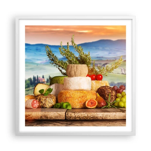 Plakat w białej ramie - Włoska radość życia - 60x60 cm