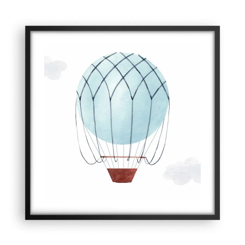 Plakat w czarnej ramie - Cały w chmurach - 50x50 cm