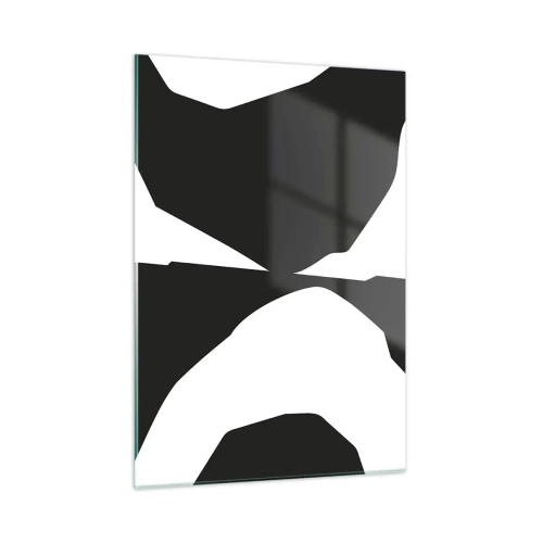 Obraz na szkle - Czarno-biała kompozycja graficzna w kontrastowym stylu pozytyw-negatyw - 50x70cm - Pozytyw -negatyw - Nowoczesna dekoracja ścienna do salonu, kuchni i sypialni ARTTOR
