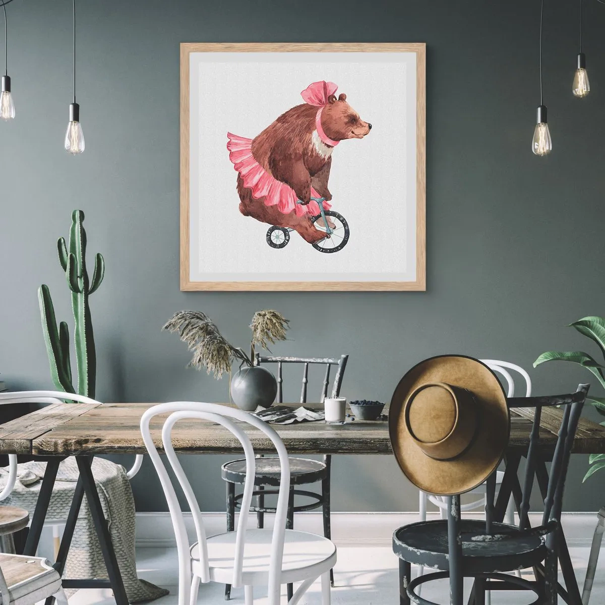 Plakat w ramie jasny dąb - Ale cyrk! - 60x60 cm