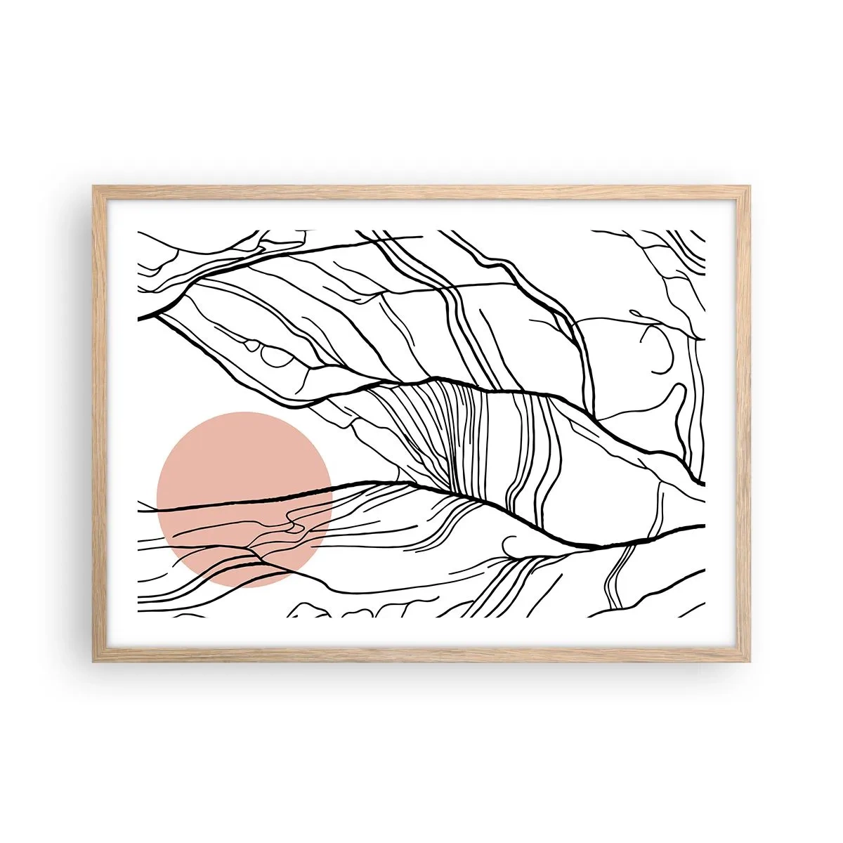 Plakat w ramie jasny dąb - W sieci gałązek - 70x50 cm