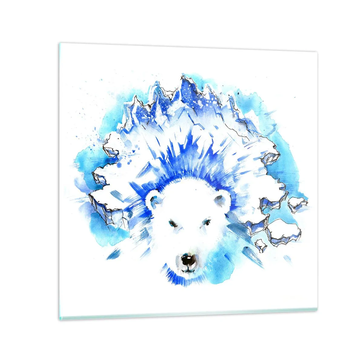 Obraz na szkle - Król Arktyki w lodowej koronie - 70x70 cm