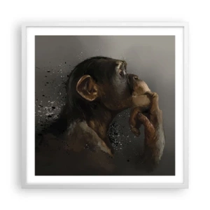Plakat w białej ramie - Z pewnością myśliciel - 60x60 cm