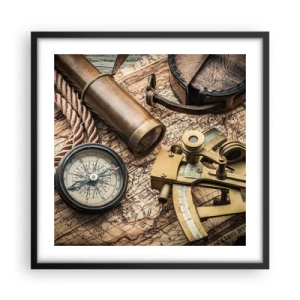 Plakat w czarnej ramie - Wyznacz kurs - 50x50 cm