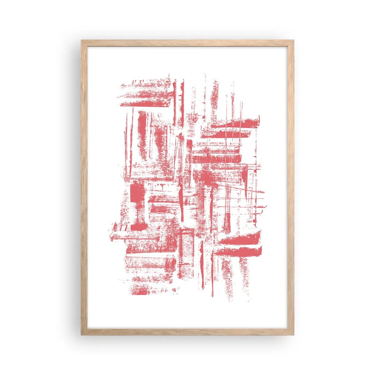 Plakat w ramie jasny dąb - Czerwone miasto - 50x70 cm