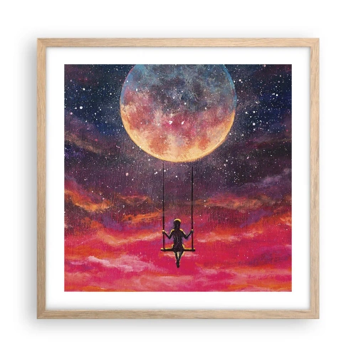 Plakat w ramie jasny dąb - Bujać w obłokach - 50x50 cm