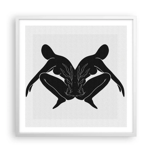 Plakat w białej ramie - Wspólna dusza - 60x60 cm