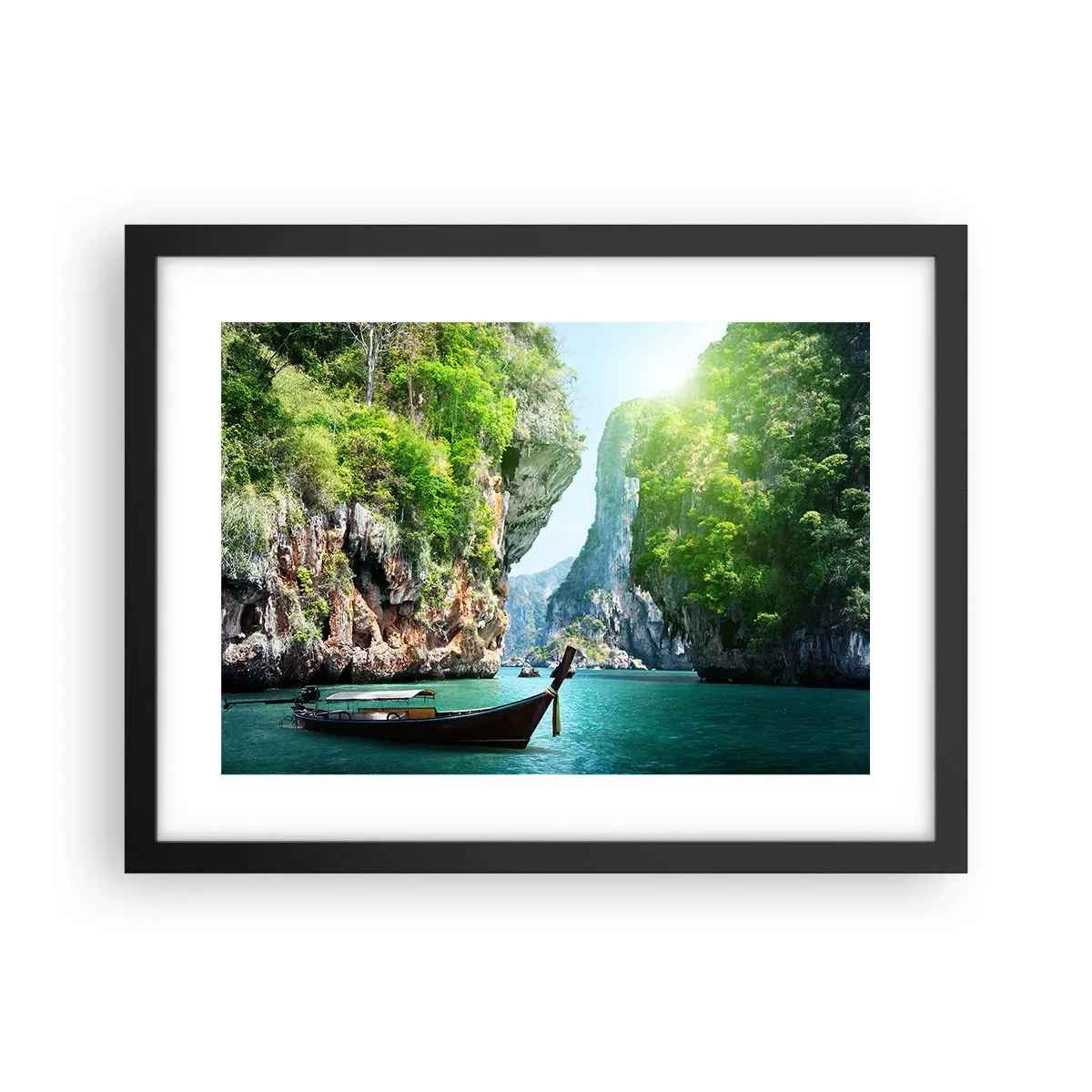 Plakat w czarnej ramie - Zaproszenie do egzotycznej podróży - 40x30 cm