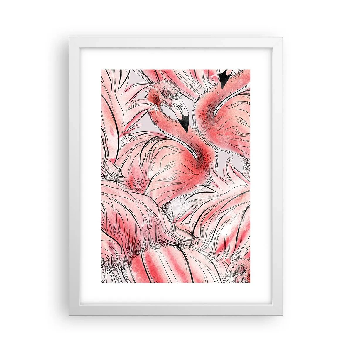 Plakat w białej ramie - Ptasi corps de ballet - 30x40 cm
