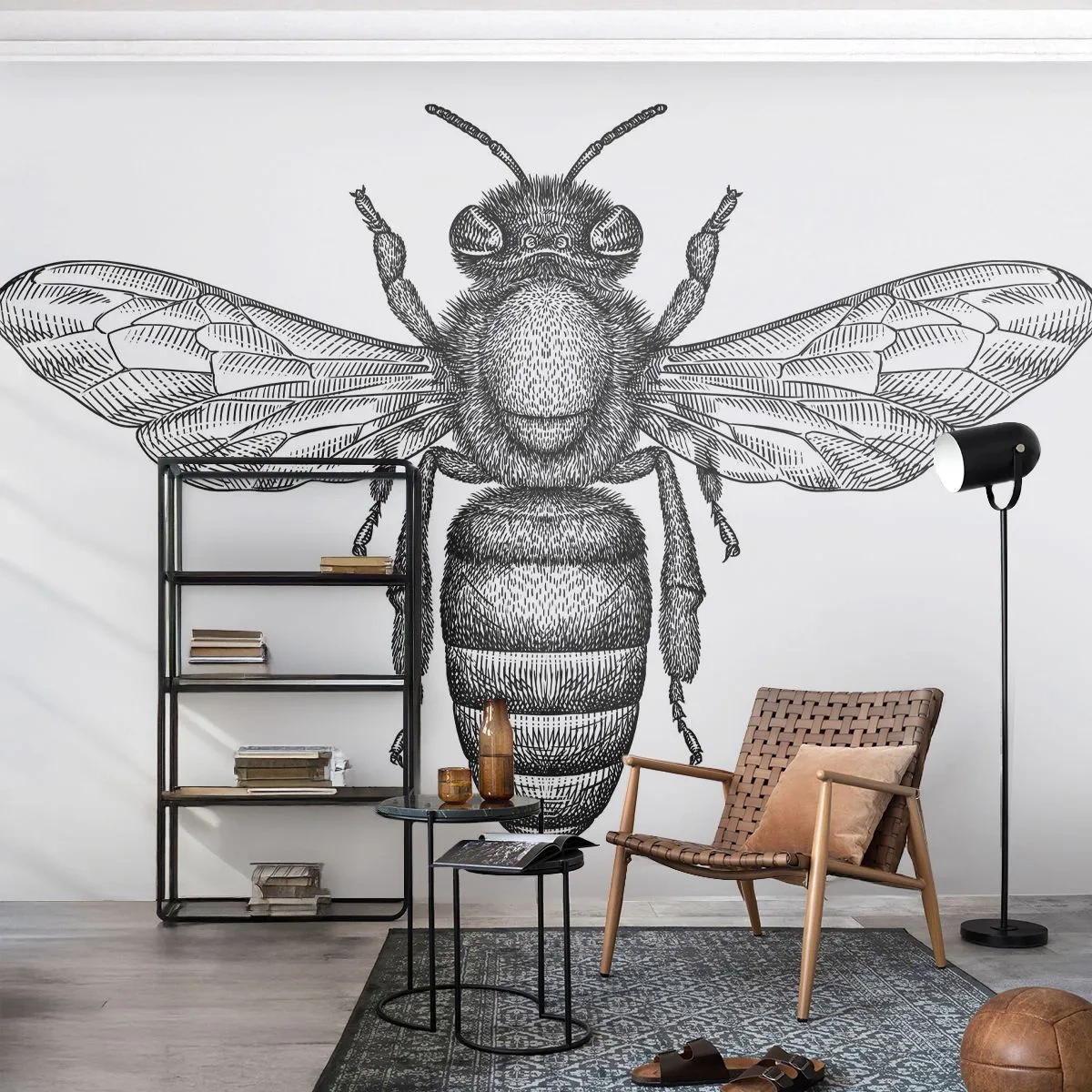 Fototapeta Samoprzylepna Deluxe Sticker - Owadzi portret - Pszczoła, Owad, Minimalistyczny - 250x175 cm