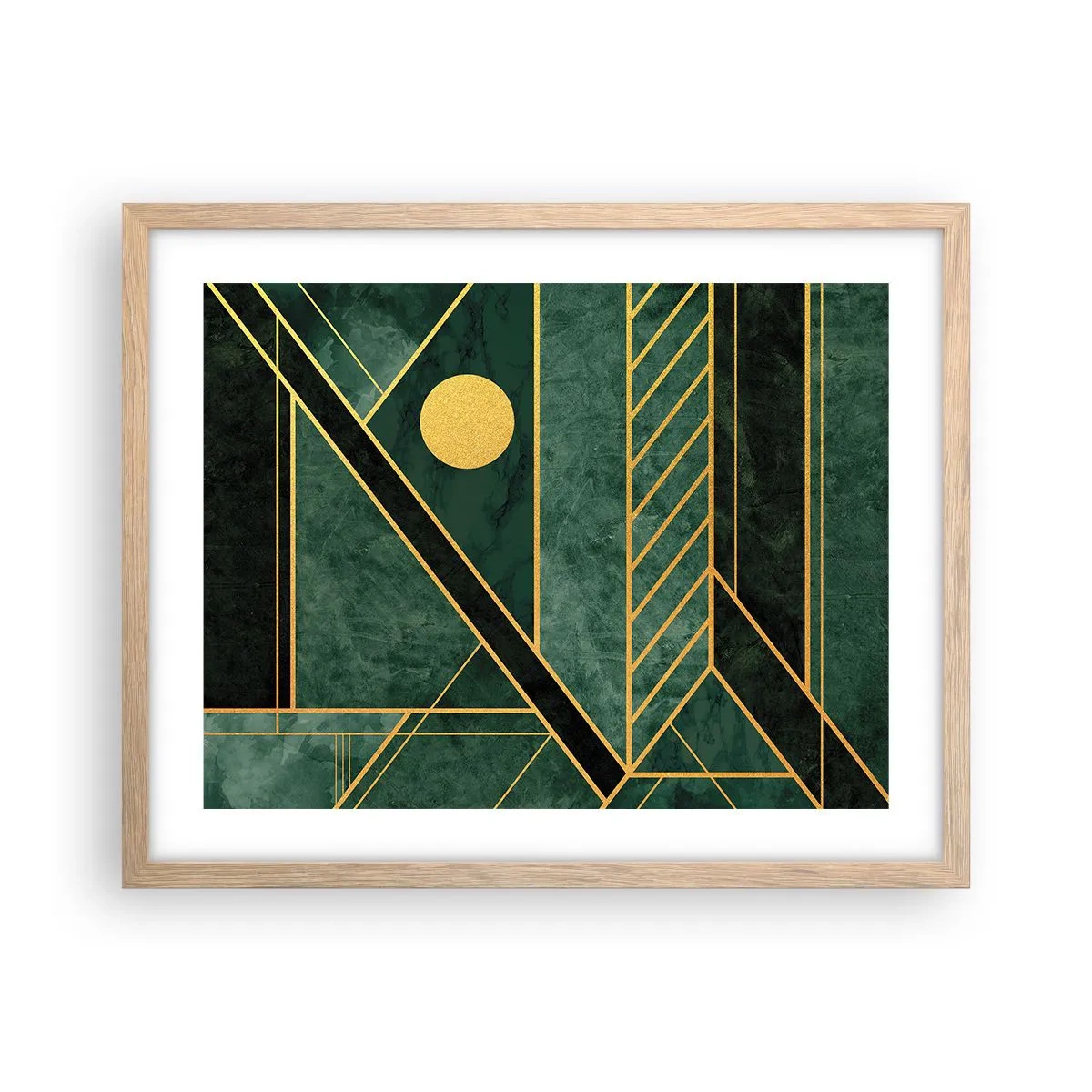 Plakat w ramie jasny dąb - Dynamika złota i lazuru - 50x40 cm