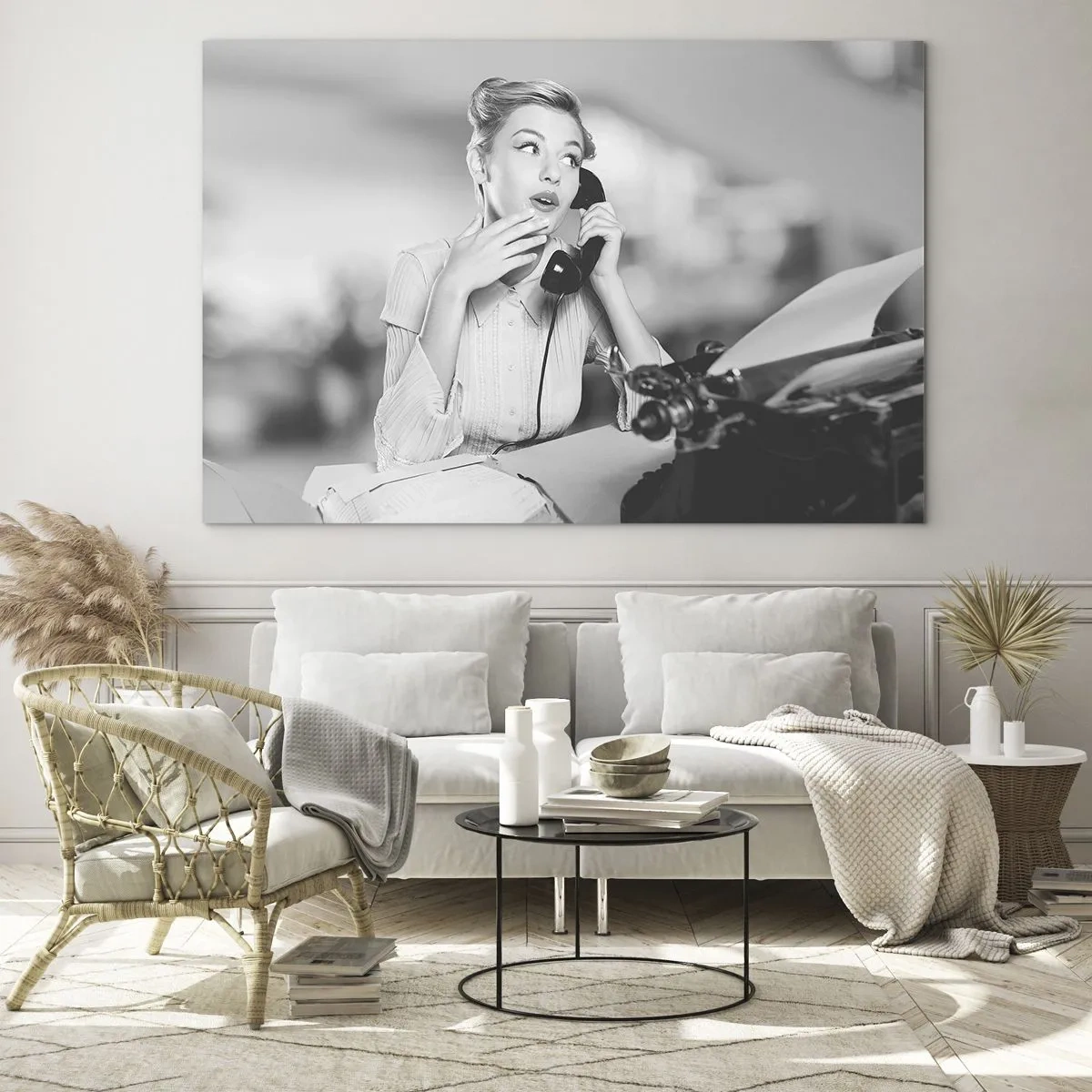 Obraz na szkle - Halo, tu lata 50. - 100x70cm - Halo, tu lata 50. - Nowoczesna dekoracja ścienna do salonu, kuchni i sypialni ARTTOR