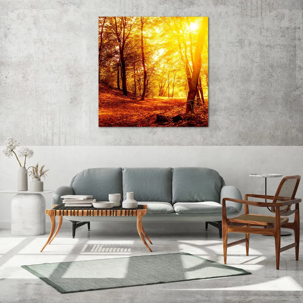 Obraz na szkle - Ku złotej polanie - 50x50 cm