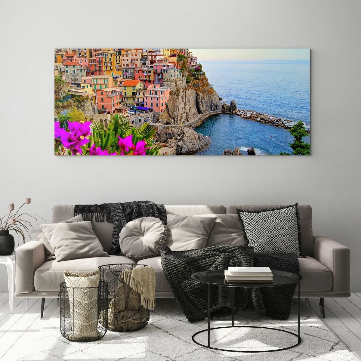 Obraz na szkle - Śmiejące się miasto - 100x40 cm