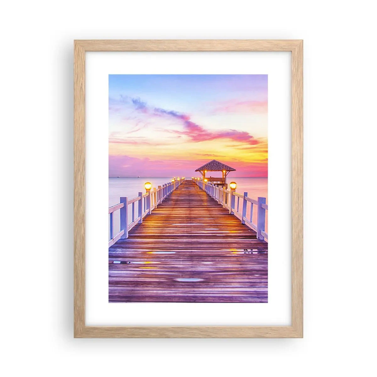Plakat w ramie jasny dąb - Liliowo-złota cisza wieczoru - 30x40 cm