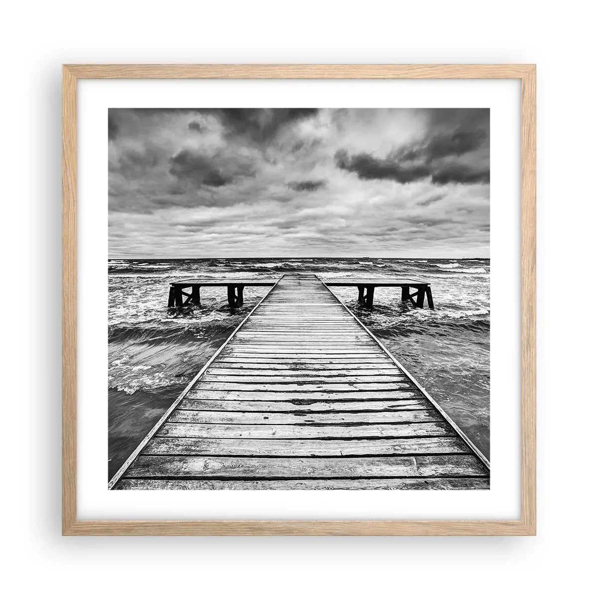 Plakat w ramie jasny dąb - Czekam na wiatr, co rozgoni… - 50x50 cm