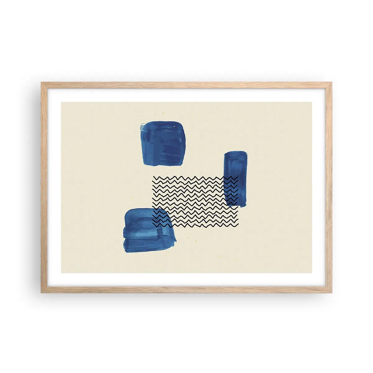 Plakat w ramie jasny dąb - Abstrakcyjny kwartet - 70x50 cm