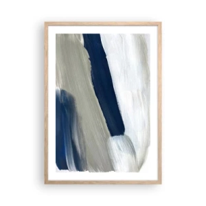 Plakat w ramie jasny dąb - Spotkanie z bielą - 50x70 cm